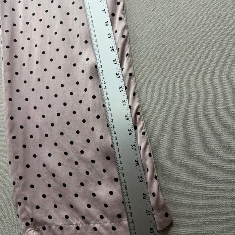Victoria's Secret Pink Polka Dot 100% Mulberry Silk Pajama Set Top Pants M - Picture 16 of 16